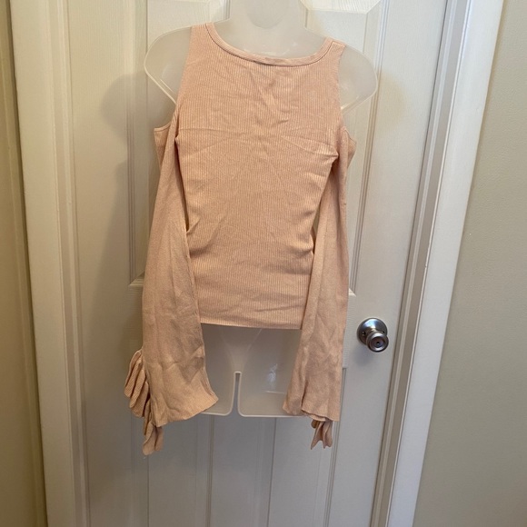 Express Cold Shoulder Ruffle Long Sleeve Sweater - Picture 5 of 11